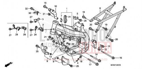 FRAME BODY (CRF450R5,6,7,8) CRF450R5 de 2005